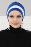 Elsa - Blauw & Creme Katoen Turban