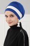 Elsa - Blauw & Creme Katoen Turban