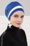 Elsa - Blauw & Creme Katoen Turban