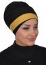 Elsa - Zwart & Mosterd Katoen Turban