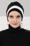Elsa - Zwart & Creme Katoen Turban