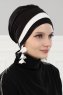 Elsa - Zwart & Creme Katoen Turban