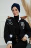 Laura - Marineblauw Katoen Turban