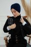 Laura - Marineblauw Katoen Turban