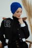 Laura - Blauw Katoen Turban