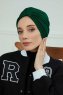 Laura - Donkergroen Katoen Turban