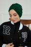 Laura - Donkergroen Katoen Turban