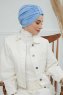 Laura - Sky Blue Katoen Turban