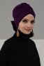 Elisabeth - Purper Katoen Turban