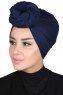 Sigrid - Marineblauw Katoen Hijab - Ayse Turban