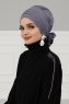 Monica - Grijs Katoen Turban - Ayse Turban