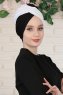 Fiona - Wit & Zwart Katoen Turban