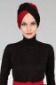 Fiona - Zwart & Bordeaux Katoen Turban