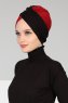 Fiona - Zwart & Bordeaux Katoen Turban