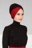 Fiona - Zwart & Bordeaux Katoen Turban