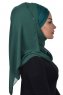 Alva - Wit Praktisch Hijab & Donkergroen