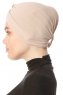 Arwa - Beige Crepe Chiffon Turban - Sehr-i Sal