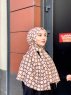 Atika - Beige Gedessineerde Katoen Hijab - Mirach