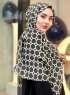 Atika - Khaki Gedessineerde Katoen Hijab - Mirach
