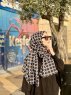Atika - Zwart Gedessineerde Katoen Hijab - Mirach