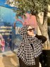 Atika - Zwart Gedessineerde Katoen Hijab - Mirach