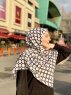 Atika - Wit Gedessineerde Katoen Hijab - Mirach