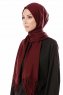 Aysel - Donker Bordeaux Pashmina Hijab - Gülsoy