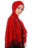 Aysel - Rood Pashmina Hijab - Gülsoy