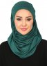 Wilda - Donkergroen Katoenen Hijab