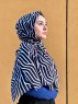 Berrin - Zwart Gedessineerde Katoen Hijab - Mirach