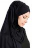 Cansu Svart 3X Jersey Hijab Sjal 200901-4