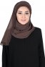 Carin - Bruin Praktisch Chiffon Hijab