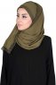 Carin - Khaki Praktisch Chiffon Hijab
