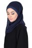 Carin - Marineblauw Praktisch Chiffon Hijab