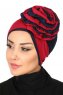 Clara - Bordeaux & Marineblauw Katoen Turban