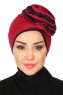 Clara - Bordeaux & Marineblauw Katoen Turban