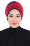 Clara - Bordeaux & Marineblauw Katoen Turban