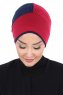 Clara - Bordeaux & Marineblauw Katoen Turban
