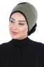 Clara - Khaki & Zwart Katoen Turban