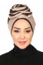 Clara - Taupe & Bruin Katoen Turban