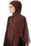 Derya - Bruin Praktisch Chiffon Hijab