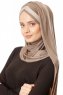 Duru - Donker Taupe & Taupe Jersey Hijab