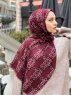 Elyas - Bordeaux Gedessineerde Katoen Hijab - Mirach