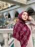 Elyas - Bordeaux Gedessineerde Katoen Hijab - Mirach