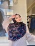 Elyas - Marineblauw Gedessineerde Katoen Hijab - Mirach
