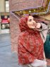 Elyas - Baksteenrood Gedessineerde Katoen Hijab - Mirach
