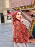 Elyas - Baksteenrood Gedessineerde Katoen Hijab - Mirach