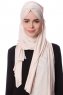 Eslem - Beige Pile Jersey Hijab - Ecardin