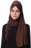 Eslem - Bruin Pile Jersey Hijab - Ecardin