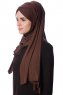 Eslem - Bruin Pile Jersey Hijab - Ecardin